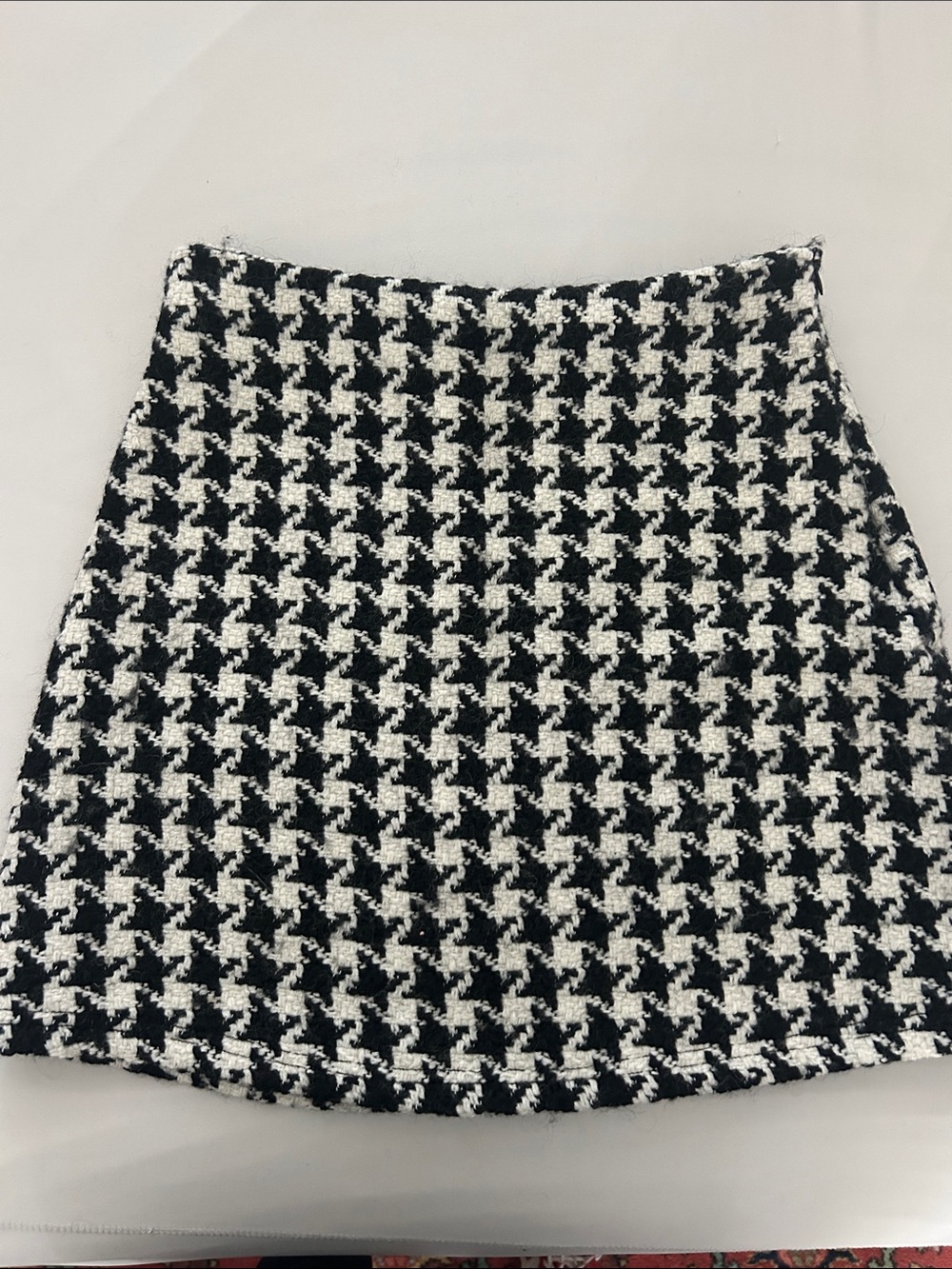 bohme Black and White Houndstooth Mini Skirt